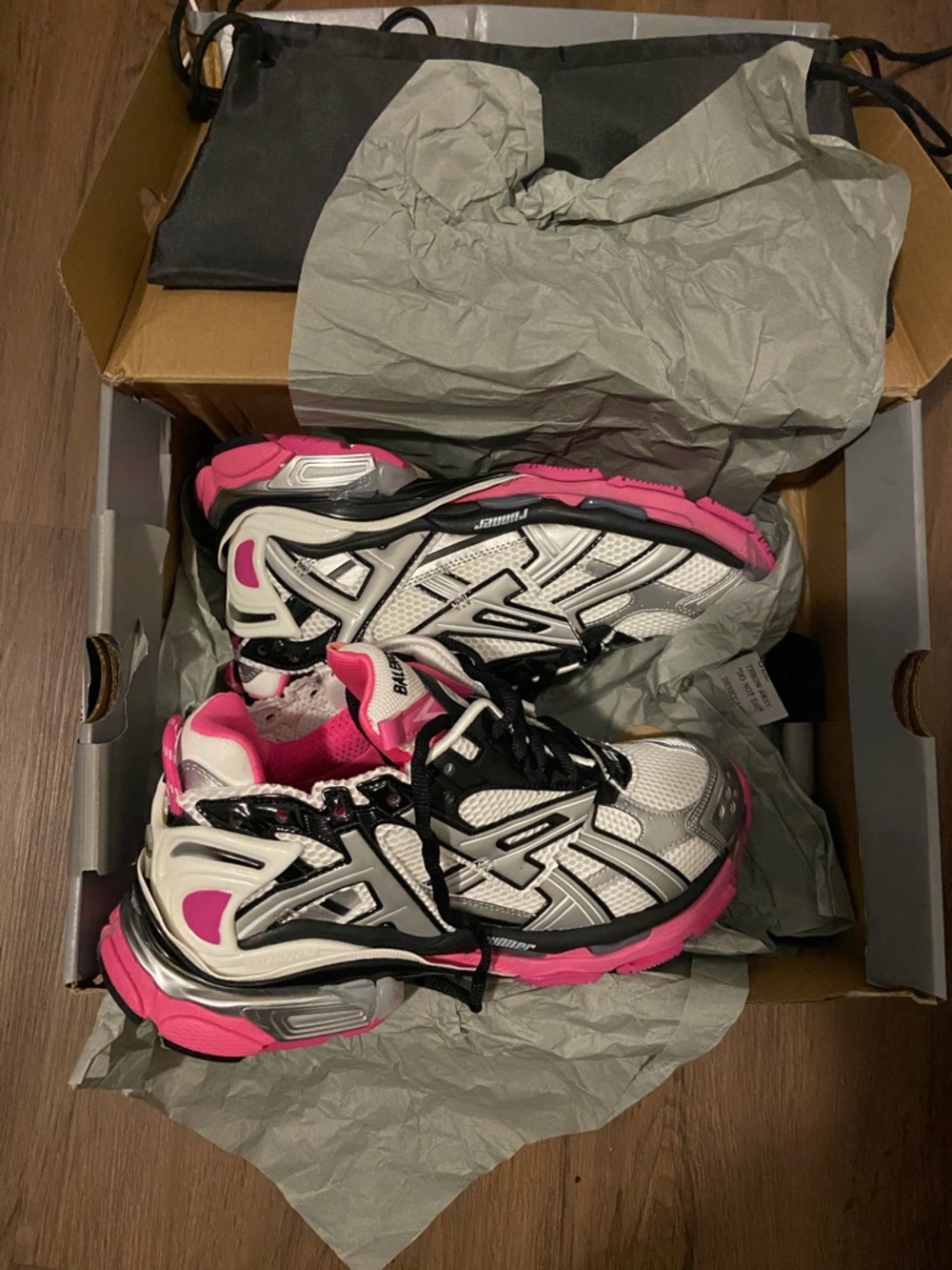 Women's Pink & White Running Sneakers - Picture 2 of 7